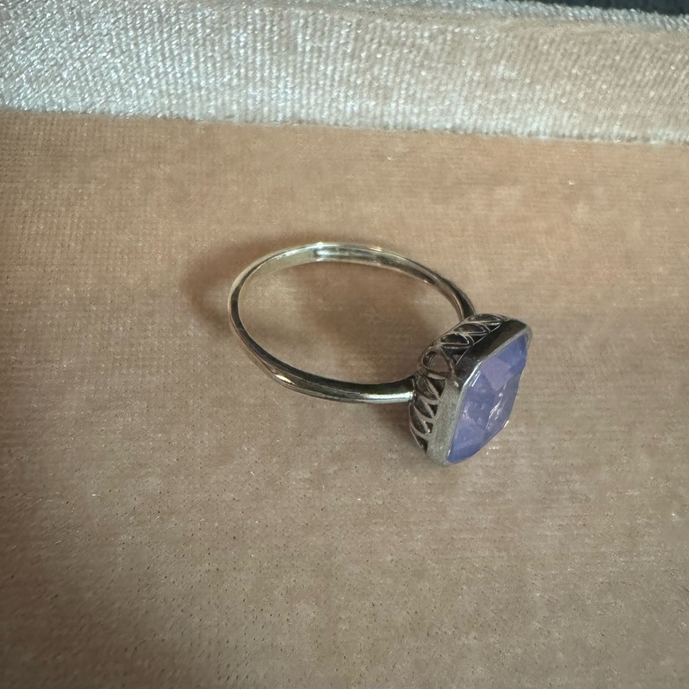 Silver 925 Lavender Moon Quartz Ring size 7.5 purple amethyst pastel bezel set - Picture 4 of 4
